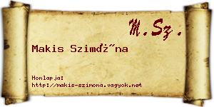 Makis Szimóna névjegykártya